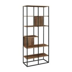 70" Modern Industrial 5 Shelf Bookcase Plant Stand - Saracina Home Gray Wash -Bookshelves Sales Shop unnamed file 302