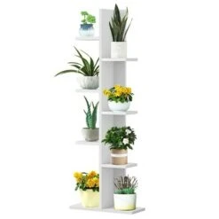 Costway Open Concept Bookshelf Plant Display Shelf Rack Storage Holder Wooden White -Bookshelves Sales Shop unnamed file 3020