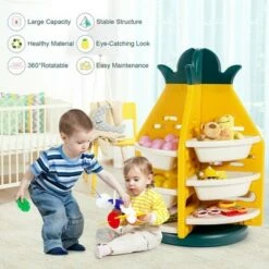 Costway Kids Toy Storage Organizer 360° Revolving Pineapple Shelf w/Plastic Bins 13 Costway Kids Toy Storage Organizer 360° Revolving Pineapple Shelf w/Plastic Bins -Bookshelves Sales Shop unnamed file 3024