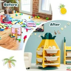 Costway Kids Toy Storage Organizer 360° Revolving Pineapple Shelf w/Plastic Bins 18 Costway Kids Toy Storage Organizer 360° Revolving Pineapple Shelf w/Plastic Bins -Bookshelves Sales Shop unnamed file 3029