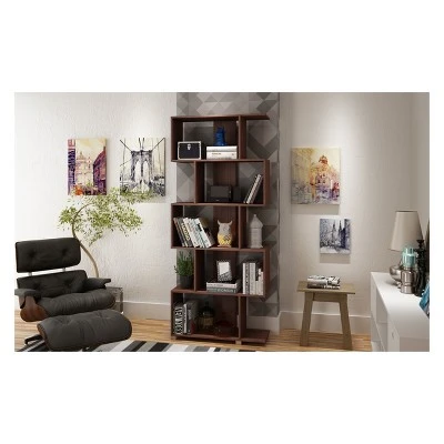 Petrolina Z-Shelf - Manhattan Comfort Nut Brown 4 Petrolina Z-Shelf - Manhattan Comfort Nut Brown - Image 2