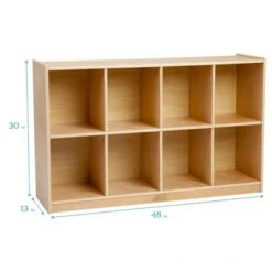 ECR4Kids Birch 8-Compartment School Cubby Storage, Kids Wood Shelf Organizer
