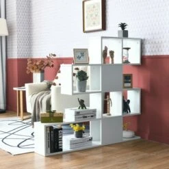 Costway 5-Tier Bookshelf Corner Ladder Bookcase Display Storage Rack White -Bookshelves Sales Shop unnamed file 3122
