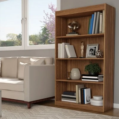 Hastings Home 4-Tier Open Front Bookshelf, Brown 3 Hastings Home 4-Tier Open Front Bookshelf, Brown