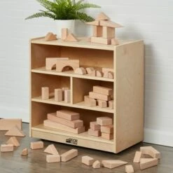 ECR4Kids Building Block Storage Cart - 4-Cubby Birch Cabinet on Casters, 24" H -Bookshelves Sales Shop unnamed file 314