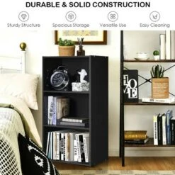 Costway 2 PCS 3 Tier Open Shelf Bookcase Multi-functional Storage Display Cabinet Black -Bookshelves Sales Shop unnamed file 317