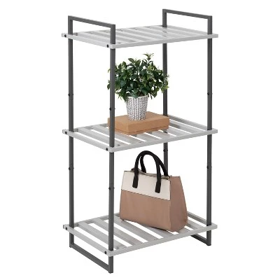 Honey-Can-Do 3 Tier Square Tube Shelf Gray 3 Honey-Can-Do 3 Tier Square Tube Shelf Gray