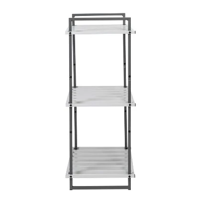 Honey-Can-Do 3 Tier Square Tube Shelf Gray 4 Honey-Can-Do 3 Tier Square Tube Shelf Gray - Image 2