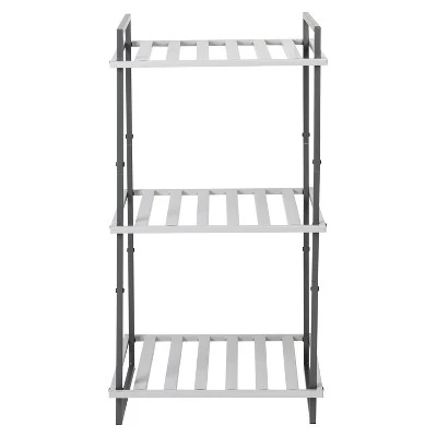Honey-Can-Do 3 Tier Square Tube Shelf Gray 5 Honey-Can-Do 3 Tier Square Tube Shelf Gray - Image 3