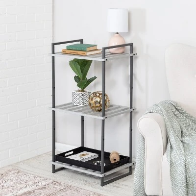 Honey-Can-Do 3 Tier Square Tube Shelf Gray 7 Honey-Can-Do 3 Tier Square Tube Shelf Gray - Image 5