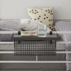 Universal Metal Bunk Bed Shelf Gunmetal/Mesh - Saracina Home