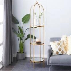 Olivia & May Glam Metal Shelving Gold - Olivia & May