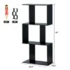 Costway 3-tier S-Shaped Bookcase Free Standing Storage Rack Wooden Display Decor Black -Bookshelves Sales Shop unnamed file 3218