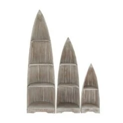 Set of 3 Coastal Wood Shelving Unit - Olivia & May Brown -Bookshelves Sales Shop unnamed file 3238