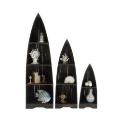 Set of 3 Coastal Wood Shelving Unit - Olivia & May Brown -Bookshelves Sales Shop unnamed file 3239