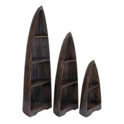 Set of 3 Coastal Wood Shelving Unit - Olivia & May Brown -Bookshelves Sales Shop unnamed file 3240
