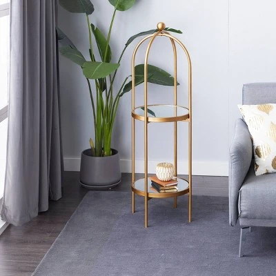 Olivia & May Glam Metal Shelving Unit Gold - Olivia & May 4 Olivia & May Glam Metal Shelving Unit Gold - Olivia & May - Image 2