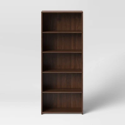 72.87" Brannandale 5 Shelf Bookcase Walnut - Project 62™ 4 72.87" Brannandale 5 Shelf Bookcase Walnut - Project 62™ - Image 2