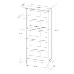 72" Carson 5 Shelf Bookcase - Threshold™ Walnut Brown -Bookshelves Sales Shop unnamed file 3307