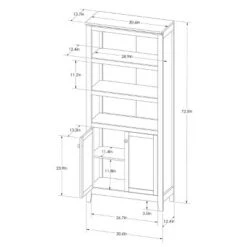 72" Carson 5 Shelf Bookcase with Doors - Threshold™ White -Bookshelves Sales Shop unnamed file 3337