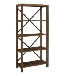 Sophie Rustic Farmhouse X Frame Bookshelf - Saracina Home Gray Wash -Bookshelves Sales Shop unnamed file 3381