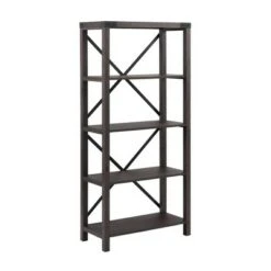 Sophie Rustic Farmhouse X Frame Bookshelf - Saracina Home Gray Wash -Bookshelves Sales Shop unnamed file 3383