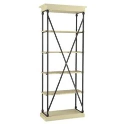 84" Belvidere 5 Shelf Narrow Bookshelf - Inspire Q Ivory White -Bookshelves Sales Shop unnamed file 3386