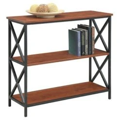 29.25" Tucson 3 Tier Bookcase Black/Cherry - Breighton Home
