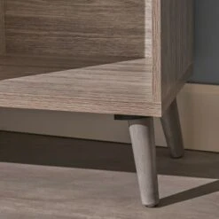 77.32" Elouera Mid Century Bookcase - Christopher Knight Home Grey Oak -Bookshelves Sales Shop unnamed file 3394