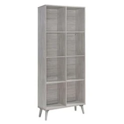 77.32" Elouera Mid Century Bookcase - Christopher Knight Home Grey Oak -Bookshelves Sales Shop unnamed file 3395