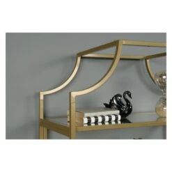 71" International Luxury Bookshelf Satin Gold Finish - Sauder