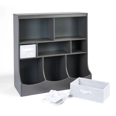 Badger Basket Combo Bin Storage Unit with 3 Baskets Charcoal 7 Badger Basket Combo Bin Storage Unit with 3 Baskets Charcoal - Image 5