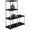 41.75" Designs2Go 4 Tier Multi Shelf L Bookshelf - Breighton Home Black