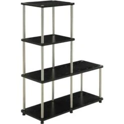 41.75" Designs2Go 4 Tier Multi Shelf L Bookshelf - Breighton Home Black -Bookshelves Sales Shop unnamed file 3478