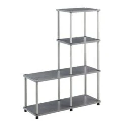 41.75" Designs2Go 4 Tier Multi Shelf L Bookshelf - Breighton Home Black -Bookshelves Sales Shop unnamed file 3479