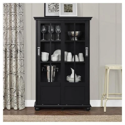 Capewood Bookcase with Sliding Glass Doors 51" - Room & Joy Black 7 Capewood Bookcase with Sliding Glass Doors 51" - Room & Joy Black - Image 5