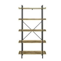 68" 5 Tray Shelf Urban Pipe X Back Bookshelf - Saracina Home Driftwood -Bookshelves Sales Shop unnamed file 3517