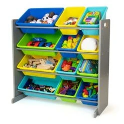Elements Toy Storage Organizer with 12 Storage Bins - Humble Crew