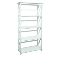 Montego 5-Shelf Bookcase - Flora Home White -Bookshelves Sales Shop unnamed file 3550