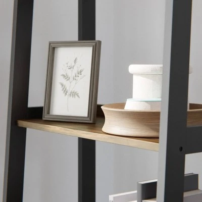 67" Annabelle 5 Tier Ladder Bookcase - Brookside Home Black/white 4 67" Annabelle 5 Tier Ladder Bookcase - Brookside Home Black/white - Image 2