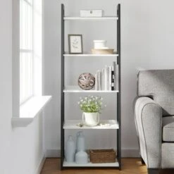 67" Annabelle 5 Tier Ladder Bookcase - Brookside Home Black/white 16 67" Annabelle 5 Tier Ladder Bookcase - Brookside Home Black/white -Bookshelves Sales Shop unnamed file 3559