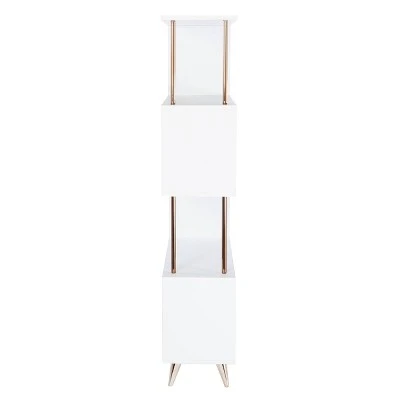 60.5" Bucklon Assymetrical Etagere White/Champagne - Aiden Lane 5 60.5" Bucklon Assymetrical Etagere White/Champagne - Aiden Lane - Image 3