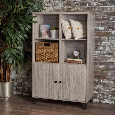 Justina Mid-Century Cabinet - Christopher Knight Home Gray Oak 3 Justina Mid-Century Cabinet - Christopher Knight Home Gray Oak