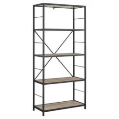 63" Rustic Industrial Farmhouse 4 Shelf Tall Bookshelf - Saracina Home Barnwood -Bookshelves Sales Shop unnamed file 3620