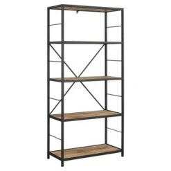63" Rustic Industrial Farmhouse 4 Shelf Tall Bookshelf - Saracina Home Barnwood -Bookshelves Sales Shop unnamed file 3621
