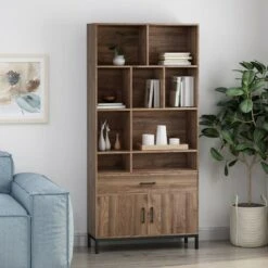 67.25" Gallatin Contemporary Cube Unit Bookcase Walnut - Christopher Knight Home