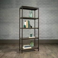 56" North Avenue Tall Bookshelf Smoked Oak Finish - Sauder