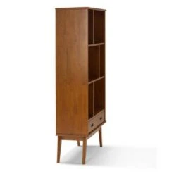 Tierney Solid Hardwood Mid Century Wide Bookcase and Storage Unit - Wyndenhall Teak -Bookshelves Sales Shop unnamed file 3662