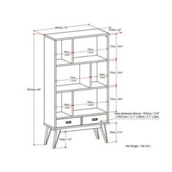 Tierney Solid Hardwood Mid Century Wide Bookcase and Storage Unit - Wyndenhall Teak -Bookshelves Sales Shop unnamed file 3664