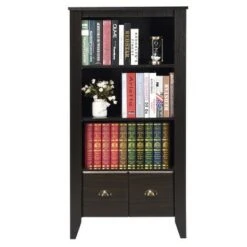 Costway 3 Shelf Bookcase Bookshelf Adjustable Shelves Antique Organizer Furni W/2 Drawer 18 Costway 3 Shelf Bookcase Bookshelf Adjustable Shelves Antique Organizer Furni W/2 Drawer -Bookshelves Sales Shop unnamed file 3675